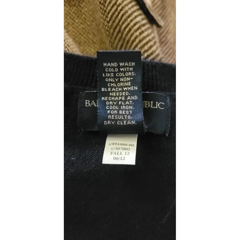 Banana Republic Mens Gray Blue Merino Wool V-Neck‎ Sweater Large